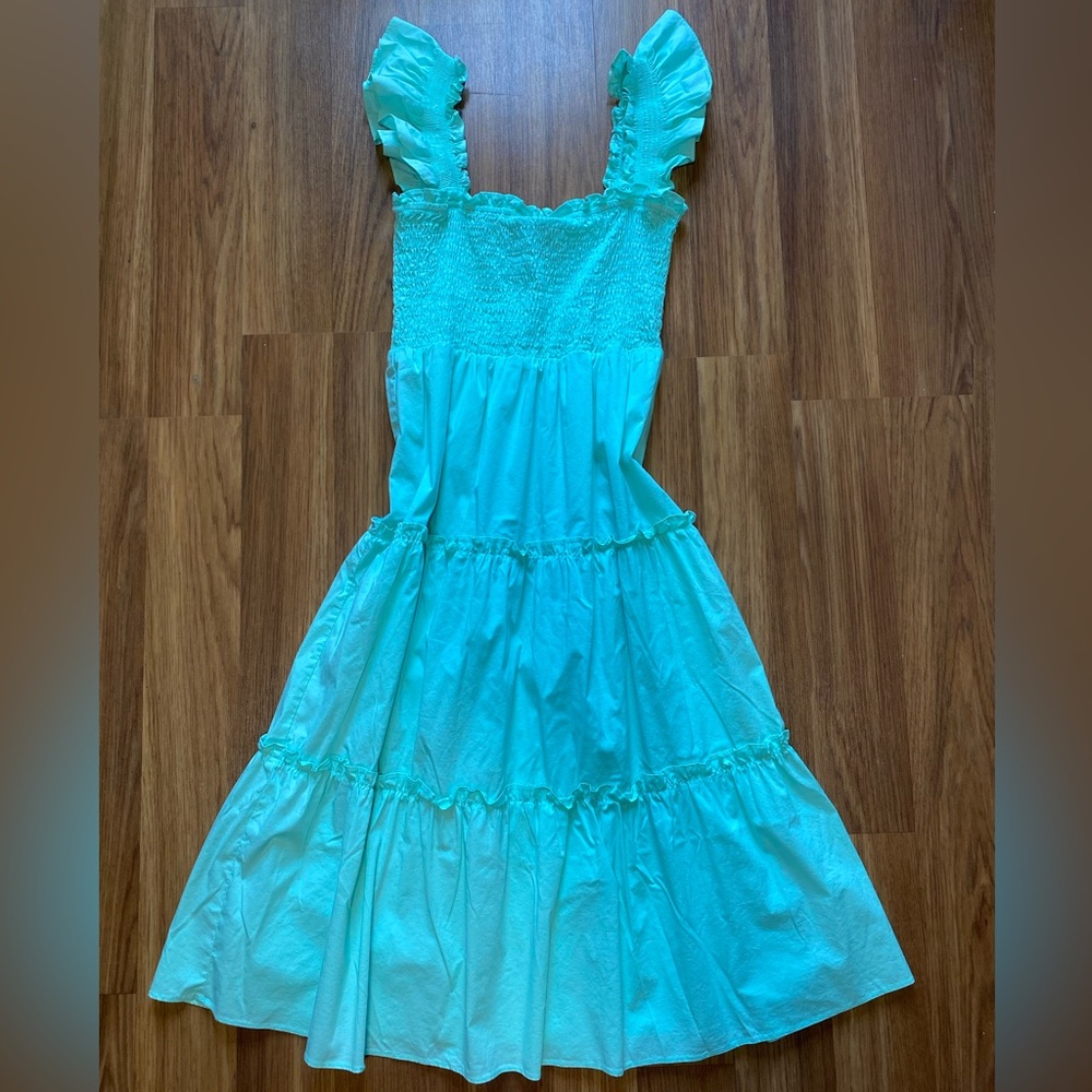 Sugarlips Mint / Aqua Ruffled Midi Dress